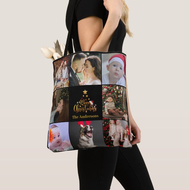 Frohe Weihnachts-Fotocollage-Tasche (Von Nahem)