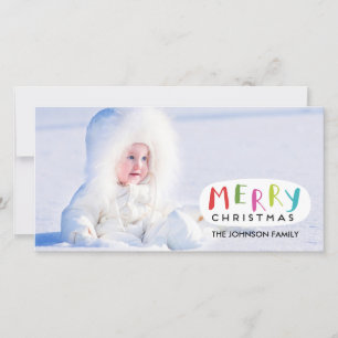 Frohe Weihnachts-Fotokarte Handschrift Feiertagskarte