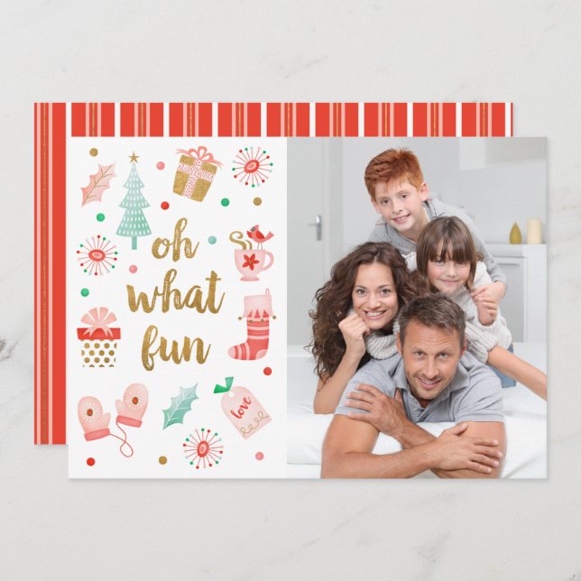 Frohe Weihnachts-Fotokarte Karte (Vorne/Hinten)