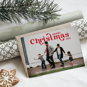 Frohe Weihnachts-Fotokarte - Rot Einladung