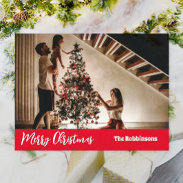 Frohe Weihnachts-Fotovorlage Gruß Urlaub Postkarte