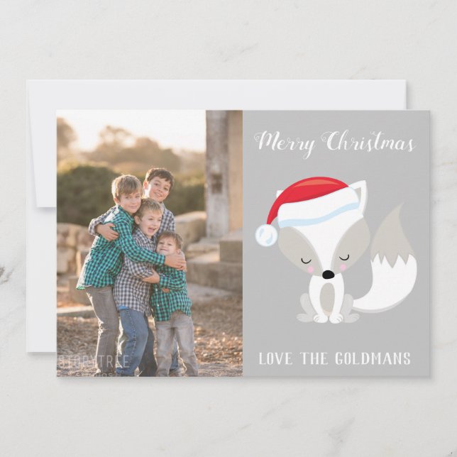 Frohe Weihnachts-Fox-Foto Feiertagskarte (Vorderseite)