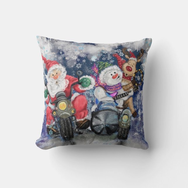 Frohe Weihnachts-Freunde Funny Throw Kissen (Vorderseite)