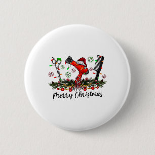 Frohe Weihnachts Friseur Friseur Matching C Button