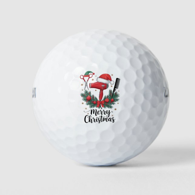 Frohe Weihnachts-Friseur Weihnachten Friseur Xmas  Golfball (Vorderseite)