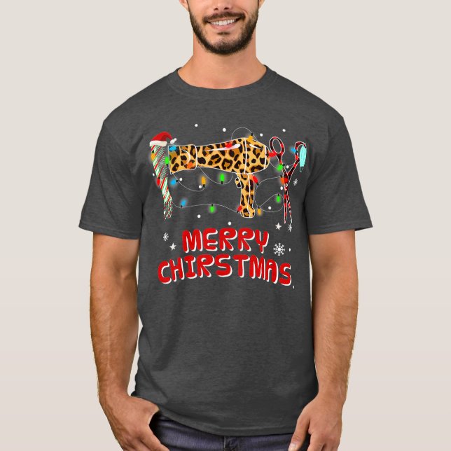 Frohe Weihnachts-Friseursalon T-Shirt (Vorderseite)