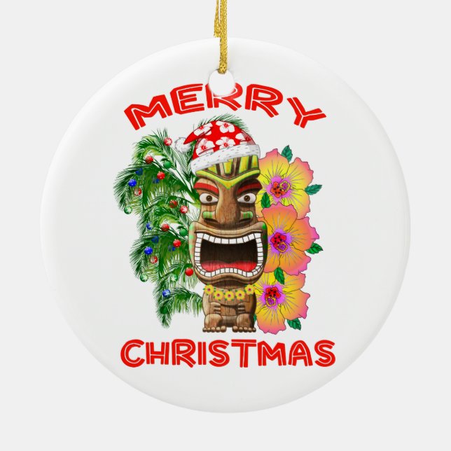 Frohe Weihnachts-Funny Keramik Ornament (Hinten)