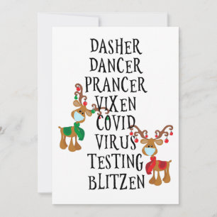 Frohe Weihnachts Funny Reindeer Names 2021 Feiertagskarte