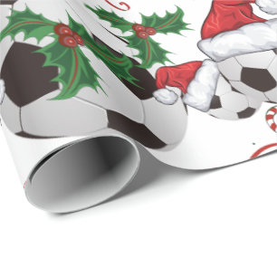 Frohe Weihnachts-Fußball-Ball Santa Geschenkpapier