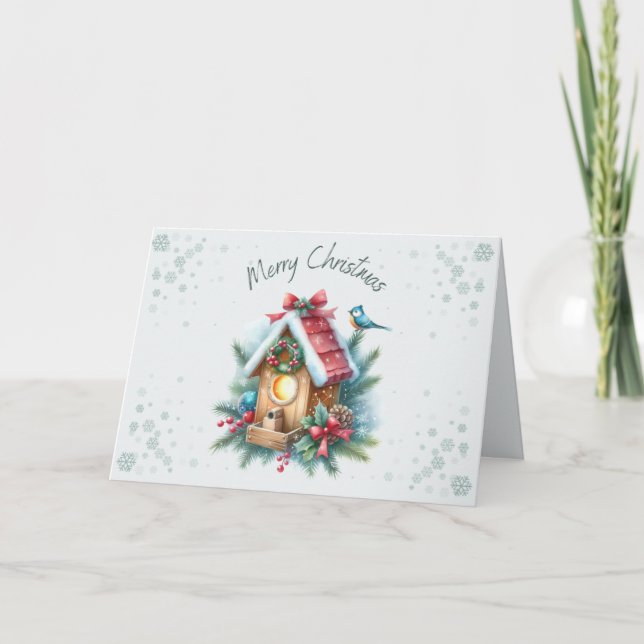 Frohe Weihnachts-Geburtshauskarte Feiertagskarte (Vorderseite)