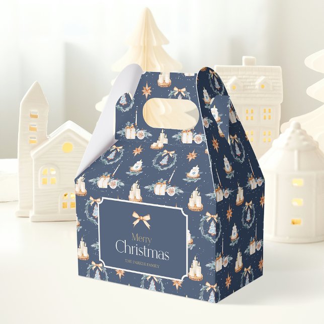 Frohe Weihnachts-Gefallen Box mit Gold Bow Geschenkschachtel (Von Creator hochgeladen)