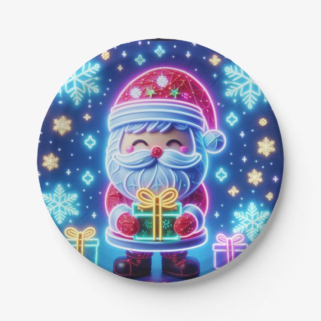 Frohe Weihnachts-Geschenkposter Pappteller (Vorderseite)