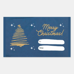 Frohe Weihnachts-Geschenksticker Rechteckiger Aufkleber