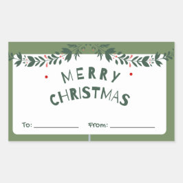 Frohe Weihnachts-Geschenksticker Rechteckiger Aufkleber