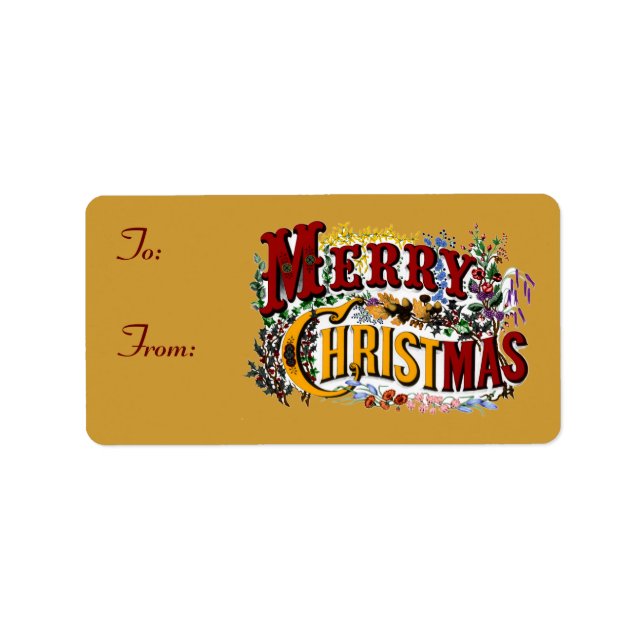 Frohe Weihnachts-Geschenktags Adressaufkleber (Vorne)