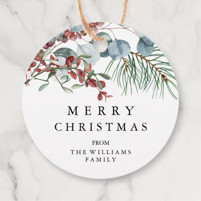 Frohe Weihnachts-Geschenktags Geschenkanhänger (Rückseite)