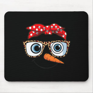 Frohe Weihnachts-Gesicht Snowman Weihnachten Leopa Mousepad