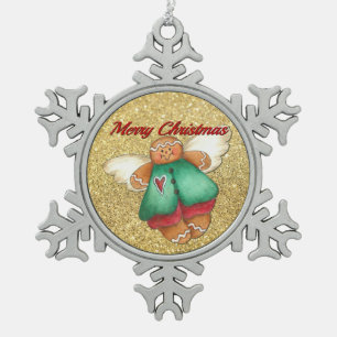 Frohe Weihnachts Gingerbread Angel Ornament