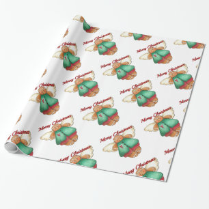 Frohe Weihnachts Gingerbread Angel Wrapping Paper Geschenkpapier