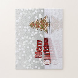 Frohe Weihnachts-Gingerbread-Bäume Puzzle