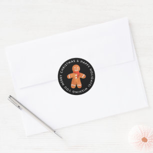 Frohe Weihnachts Gingerbread Cookie Custom Runder Aufkleber