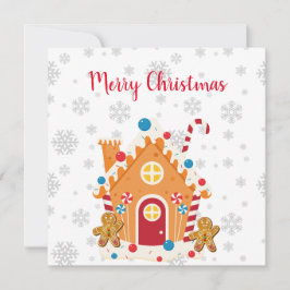 Frohe Weihnachts Gingerbread Haus mit Gingerbread Einladung