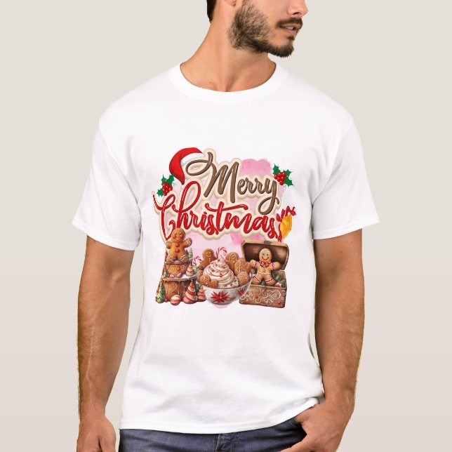 Frohe Weihnachts Gingerbread Süßigkeiten Galore T-Shirt (Vorderseite)