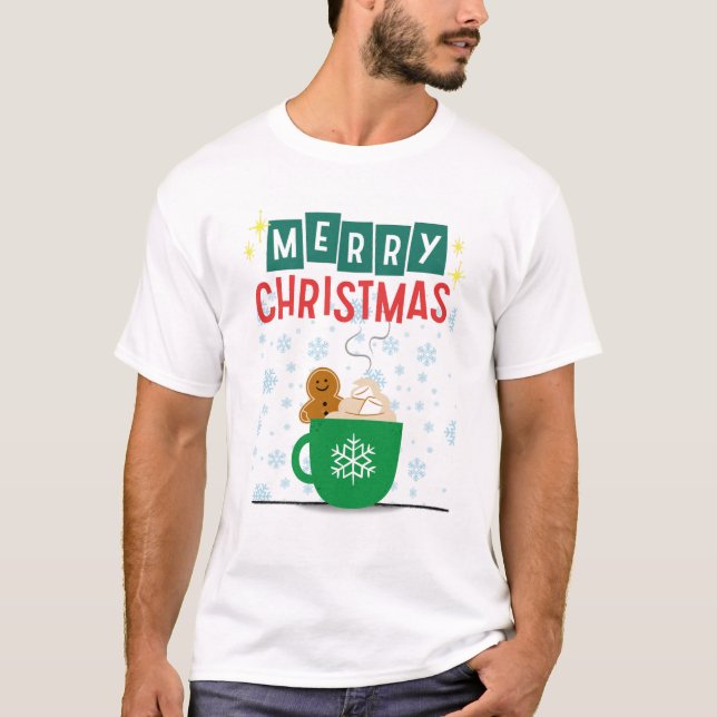 Frohe Weihnachts-Gingerbread-T-Shirt T-Shirt (Vorderseite)