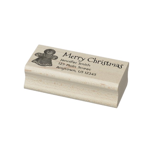 Frohe Weihnachts Gingerbread Weihnachtskekse Adres Gummistempel (Stempel)