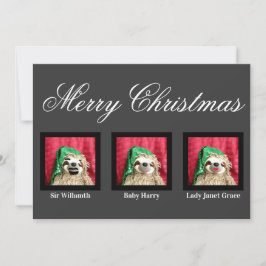 Frohe Weihnachts-Glam Familie Spaß Sloth individue Feiertagskarte