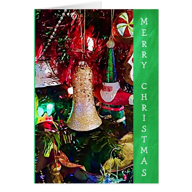 Frohe Weihnachts Glittery Bell und Weihnachtskarte (Vorne)