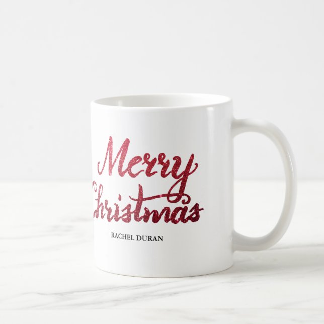 Frohe Weihnachts-Glitzer-Pinsel-Tasse Kaffeetasse (Rechts)