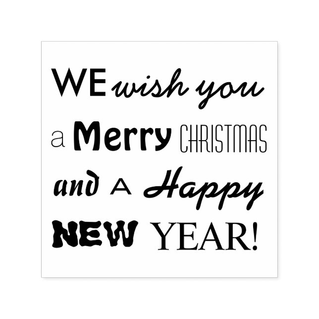 Frohe Weihnachts-Glück Neujahr Typografie-Briefmar Permastempel (Design)