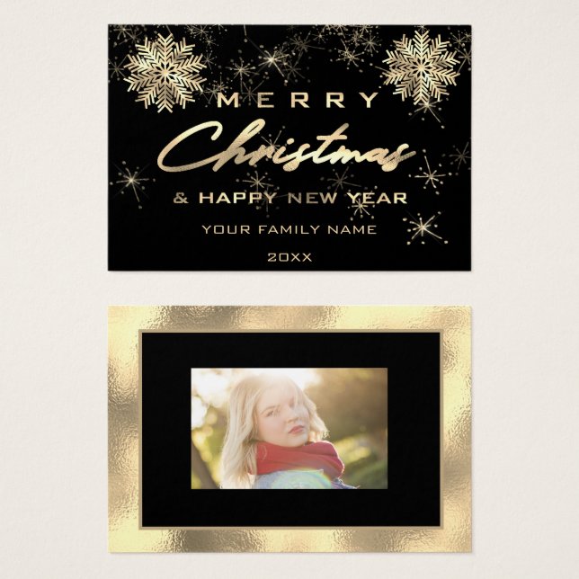 Frohe Weihnachts-Glück NewYear Insert Card Foto (Vorne & Hinten)