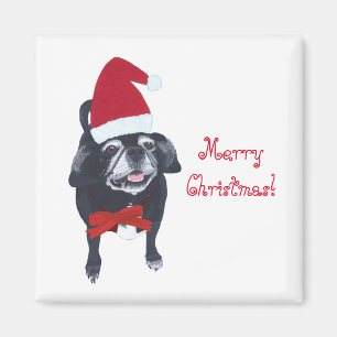 Frohe Weihnachts-glückliche Santa Mops Dog Magnete