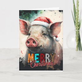 Frohe Weihnachts glückliches Baby PIG Karte