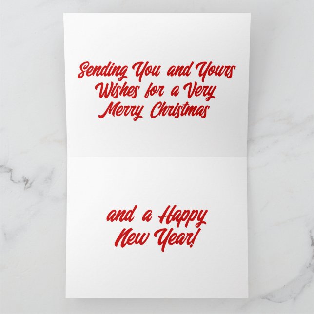 Frohe Weihnachts-Glückskarte für das neue Jahr Karte (Innenseite)