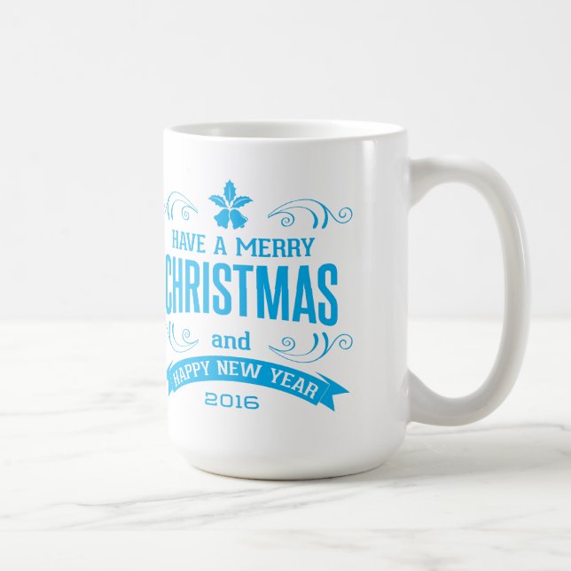 Frohe Weihnachts-Glücksspiel Neujahr Typografie Tasse (Rechts)