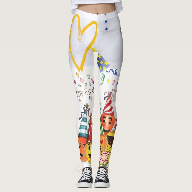 Frohe Weihnachts-Glückwünsche Geburtstags-Leggings Leggings (Vorderseite)