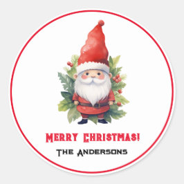 Frohe Weihnachts Gnome Custom Runder Aufkleber