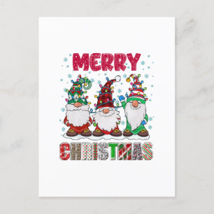 Frohe Weihnachts Gnome Familie Funny Xmas Tree Postkarte