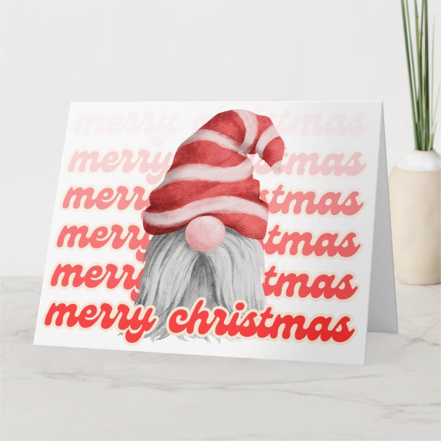 Frohe Weihnachts Gnome Grußkarte Karte (Vorderseite)