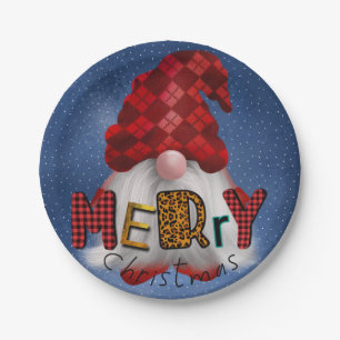 Frohe Weihnachts-Gnome Pappteller