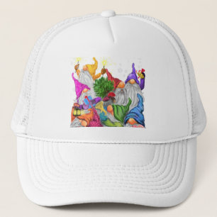Frohe Weihnachts Gnome Party Cartoon Zeichnend Fun Truckerkappe