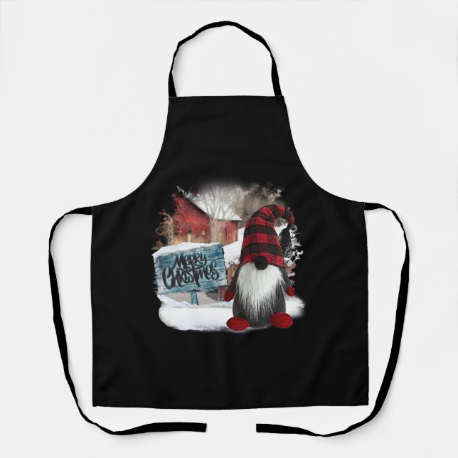 Frohe Weihnachts-Gnome Schürze (Vorderseite)