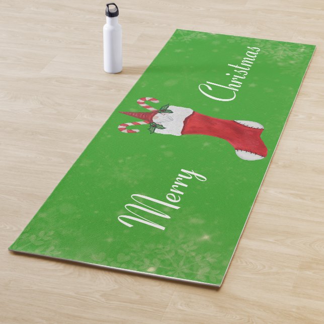 Frohe Weihnachts Gnome Strumpf Candy Canes Green Yogamatte (Beispiel)