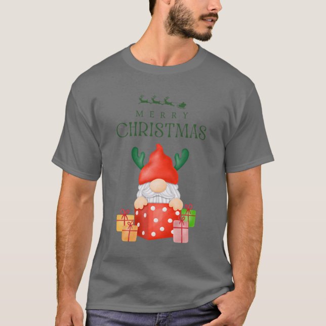 Frohe Weihnachts-Gnome-T-Shirt T-Shirt (Vorderseite)
