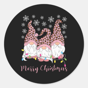 Frohe Weihnachts-Gnomes Xmas Familie Gnomes Lover  Runder Aufkleber
