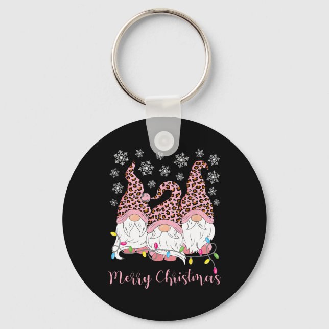 Frohe Weihnachts-Gnomes Xmas Familie Gnomes Lover  Schlüsselanhänger (Vorderseite)