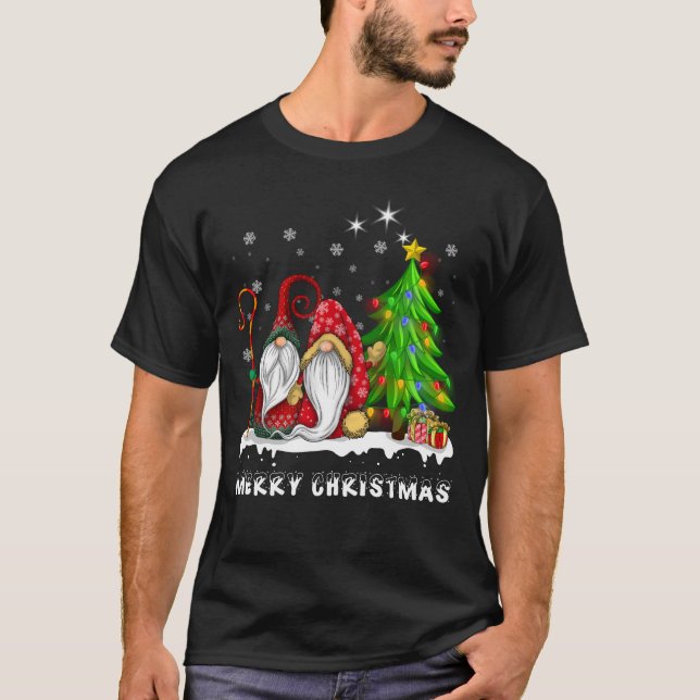 Frohe Weihnachts Gnomes Xmas Familie Männer Frauen T-Shirt (Vorderseite)